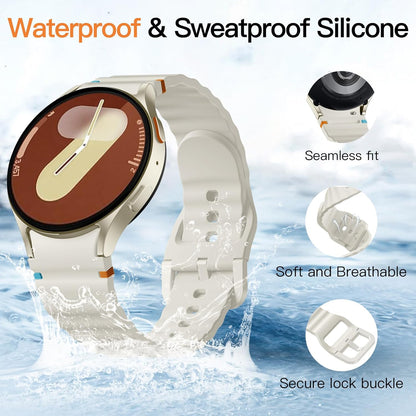 Soft breathable silicone Galaxy Watch 7 6 5 4 strap set