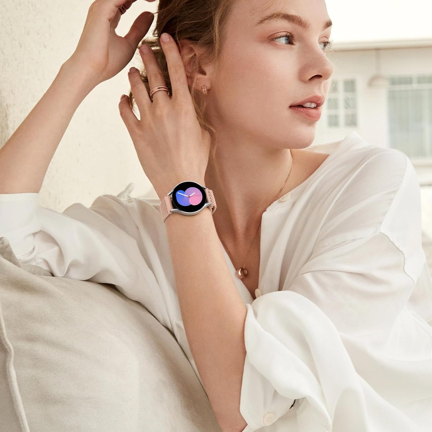 Lightweight braided replacement band for Galaxy Watch Active models