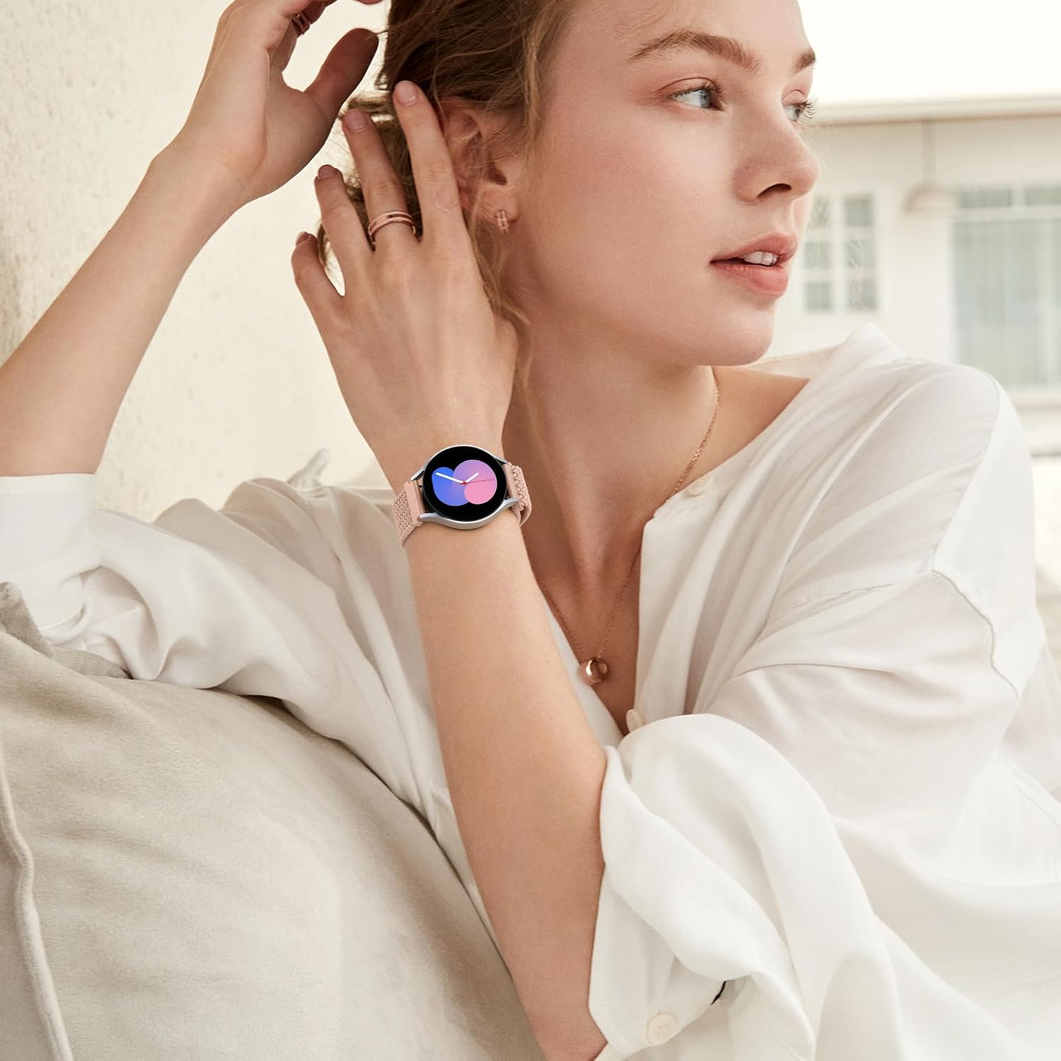 Lightweight braided replacement band for Galaxy Watch Active models