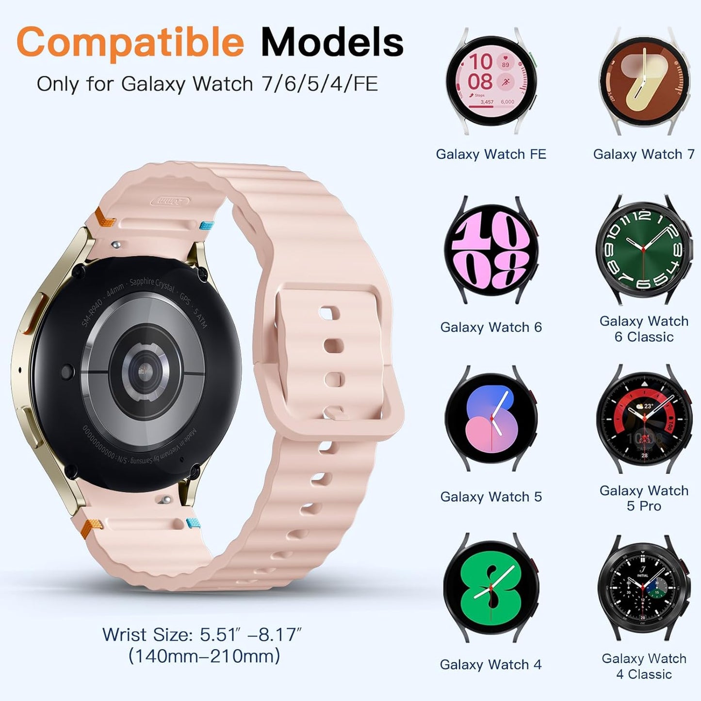 Multi colour silicone straps for Galaxy Watch FE Classic Pro