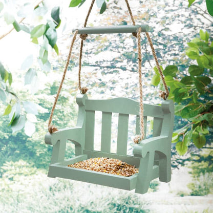 Garden bird feeder with drainage tray to keep food fresh
