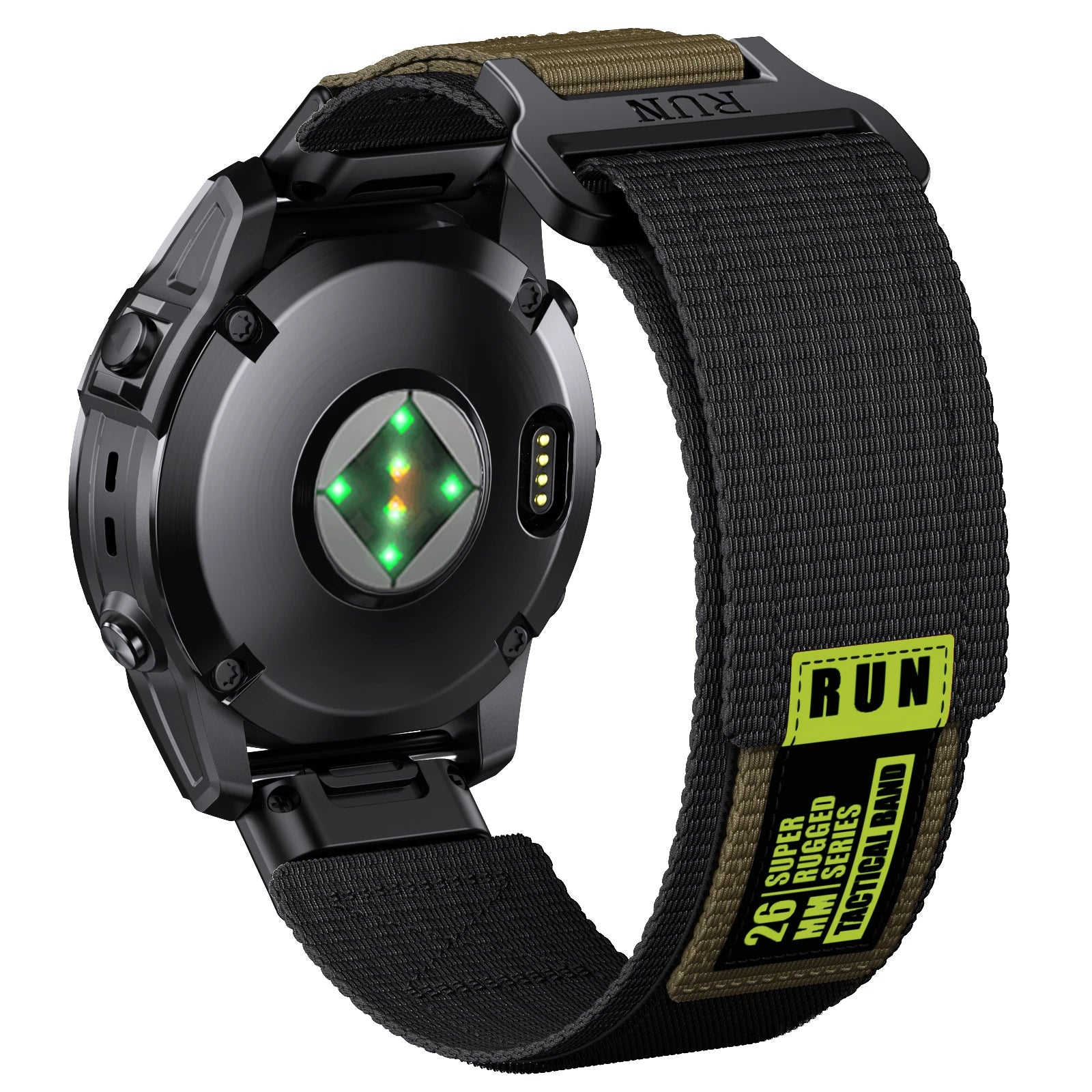 Runcool Garmin band brown 26mm Fenix 7X 6X 5X QuickFit nylon