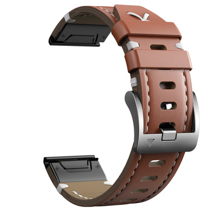 Brown genuine leather Garmin strap