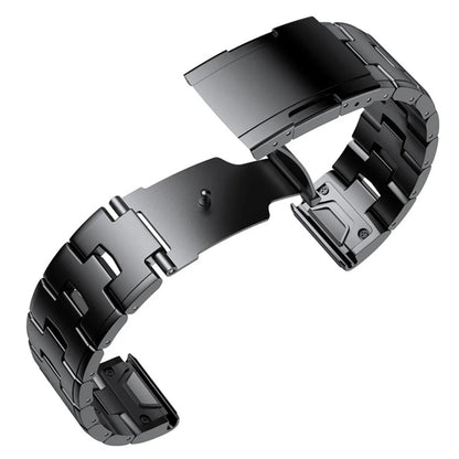 Garmin black titanium metal watch band butterfly fold clasp 22mm 26mm
