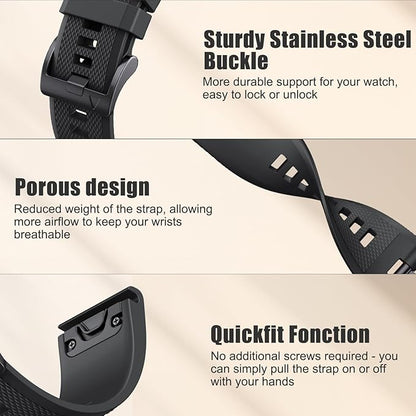 Soft waterproof Garmin sport watch band replacement strap