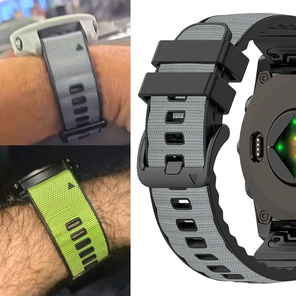 Garmin QuickFit nylon silicone strap for Fenix 7 Fenix 8 Epix Tactix