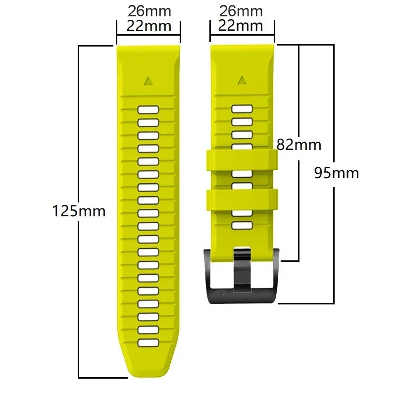 Replacement silicone strap for Garmin Fenix series