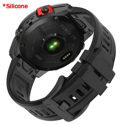 Garmin QuickFit nylon silicone band secure metal buckle close up