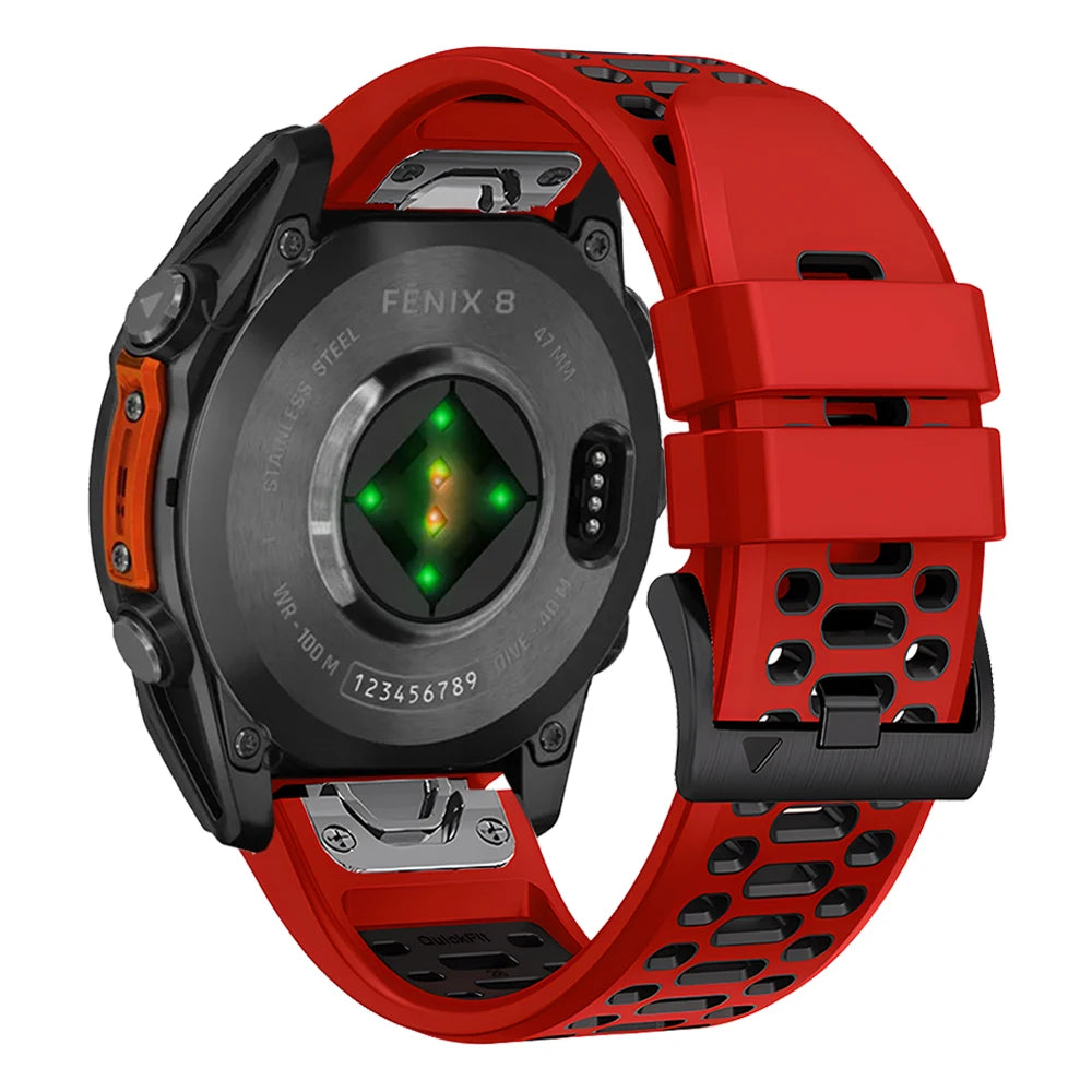 Garmin breathable band dark blue orange 22mm 26mm perforated