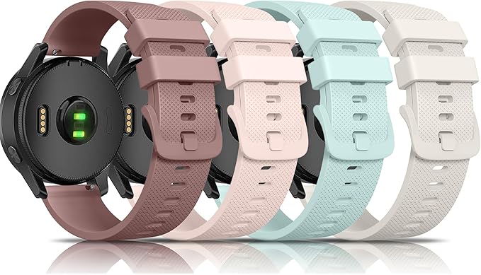 4 pack silicone straps for Garmin Forerunner 245 20mm replacement bands