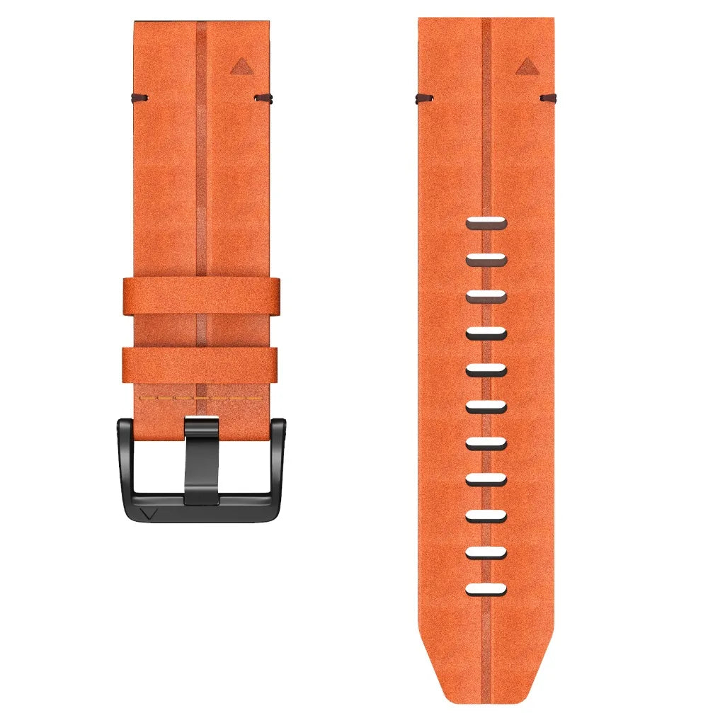 ANBEST leather band Garmin Fenix 6X Pro wrist close up detail