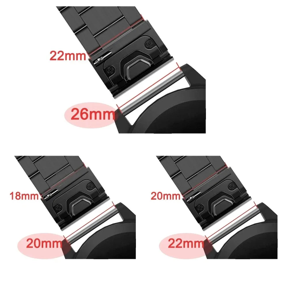 Garmin Fenix 7 stainless steel metal bracelet fold buckle silver