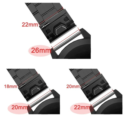 Garmin Fenix 7 stainless steel metal bracelet fold buckle silver