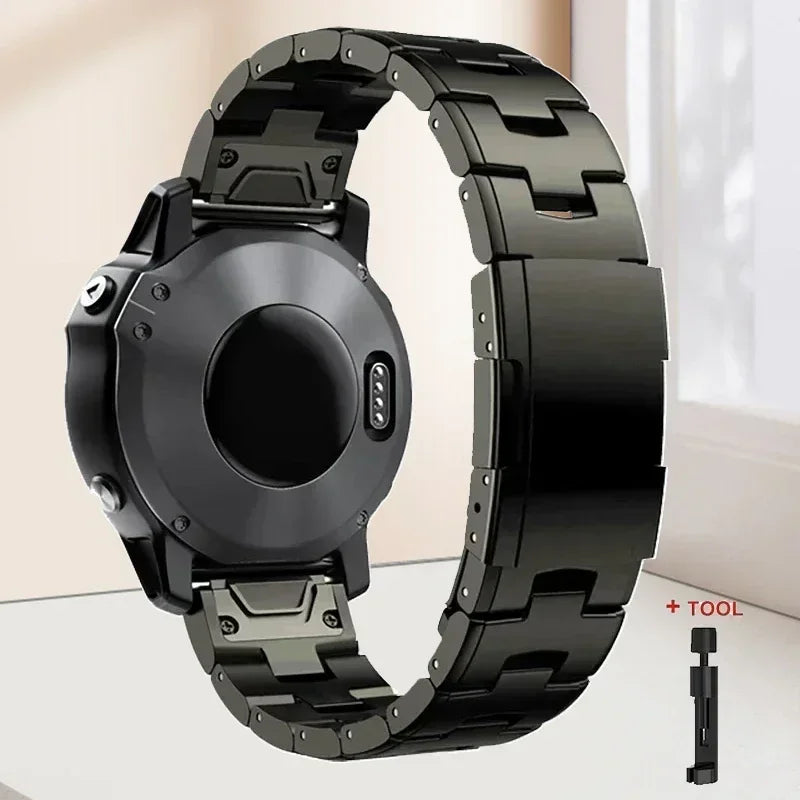 Adjustable titanium bracelet for Garmin smartwatch models