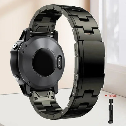 Adjustable titanium bracelet for Garmin smartwatch models