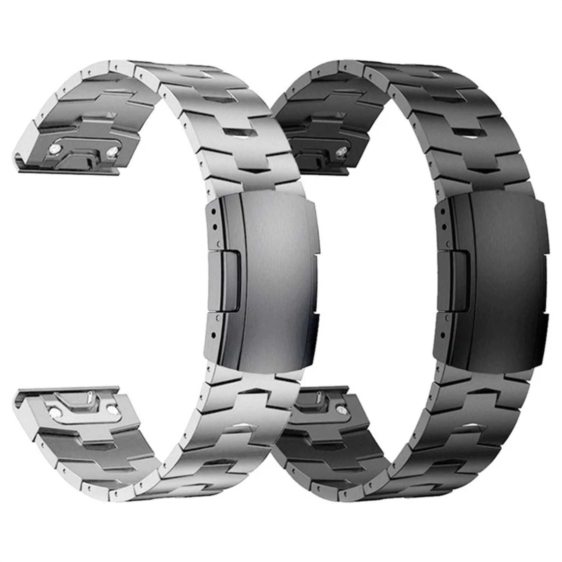 Garmin titanium metal watch band 22mm 26mm silver black titanium gray