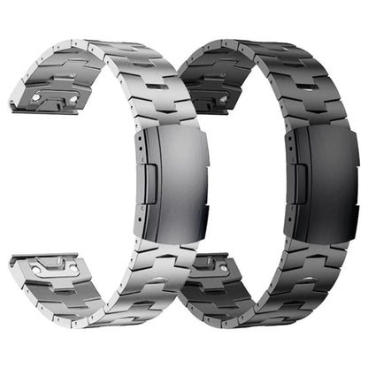 Garmin titanium metal watch band 22mm 26mm silver black titanium gray