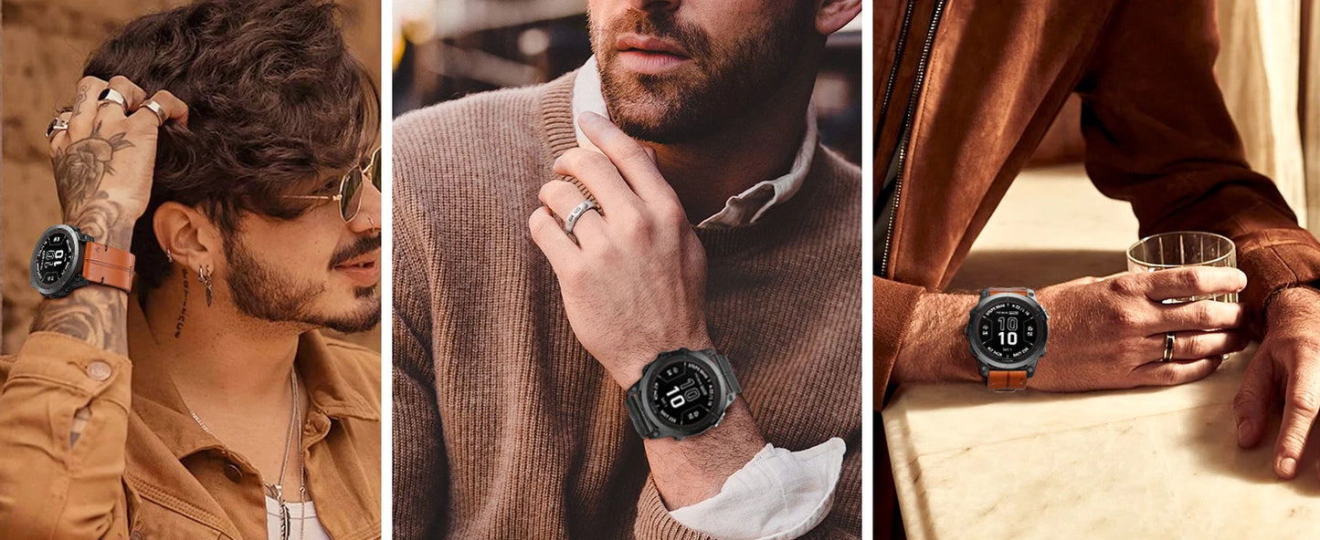Garmin leather smartwatch watch band