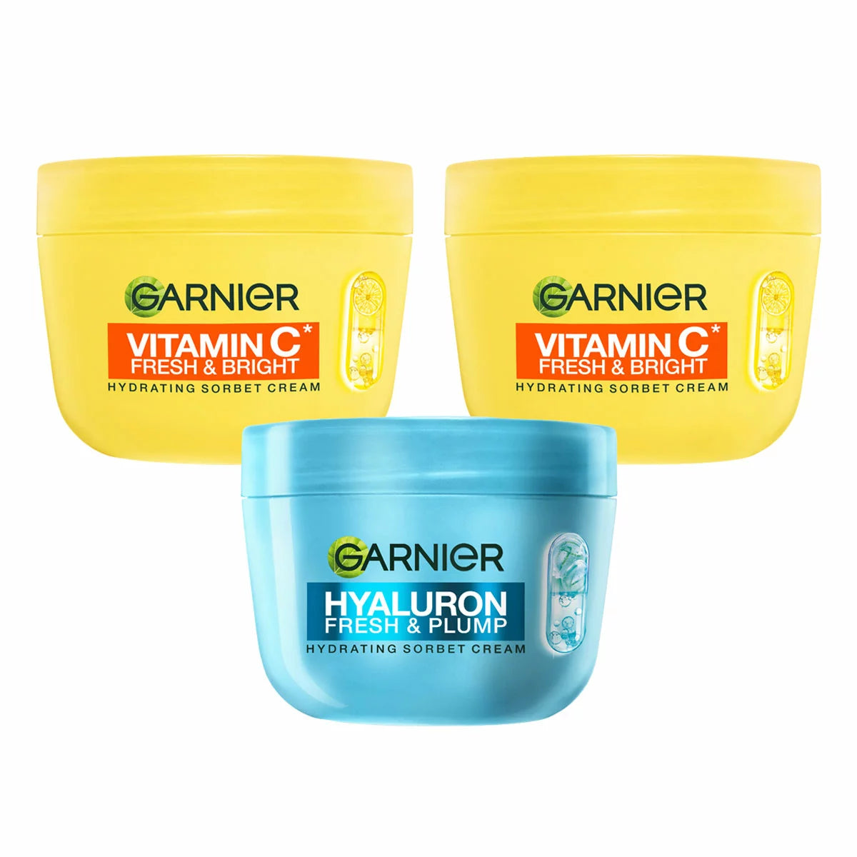 Garnier sorbet cream trio Vitamin C and Hyaluronic Acid