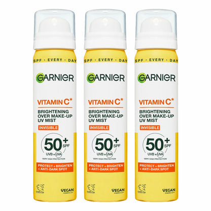 Garnier Vitamin C SPF50+ sun cream mist 3 x 75ml pack