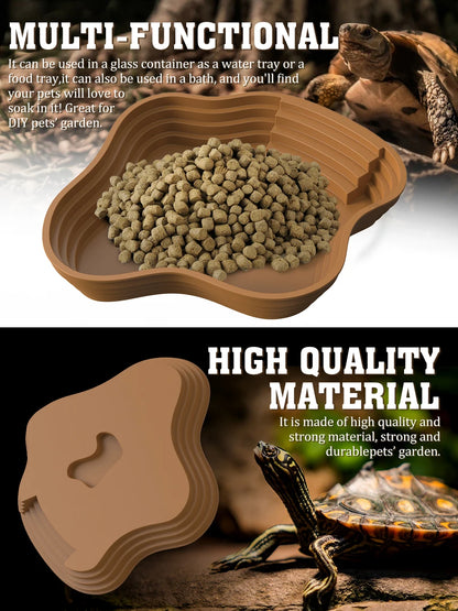 Turtle water basin for soaking and drinking