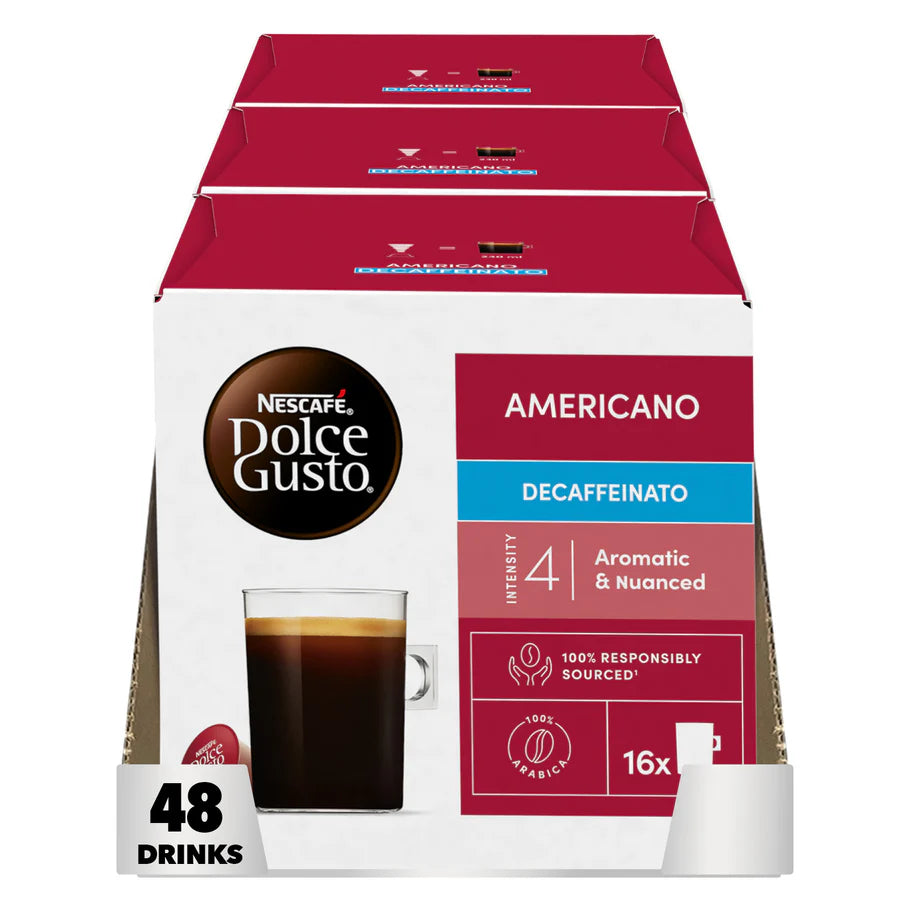 Dolce Gusto pods for mild, flavourful decaf brews