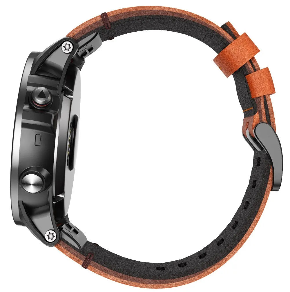 leather strap 26mm Garmin Fenix 7X 6X 5X quick release