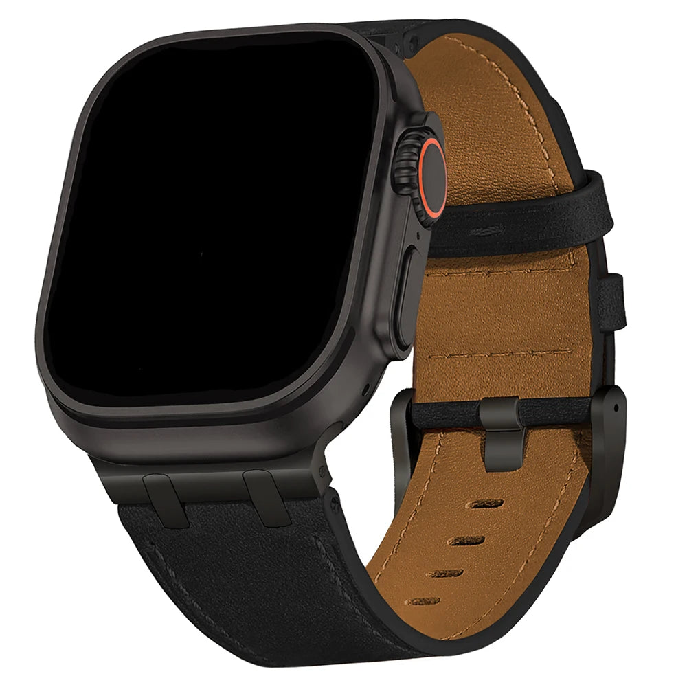 Leather Apple Watch strap colour swatch all options shown