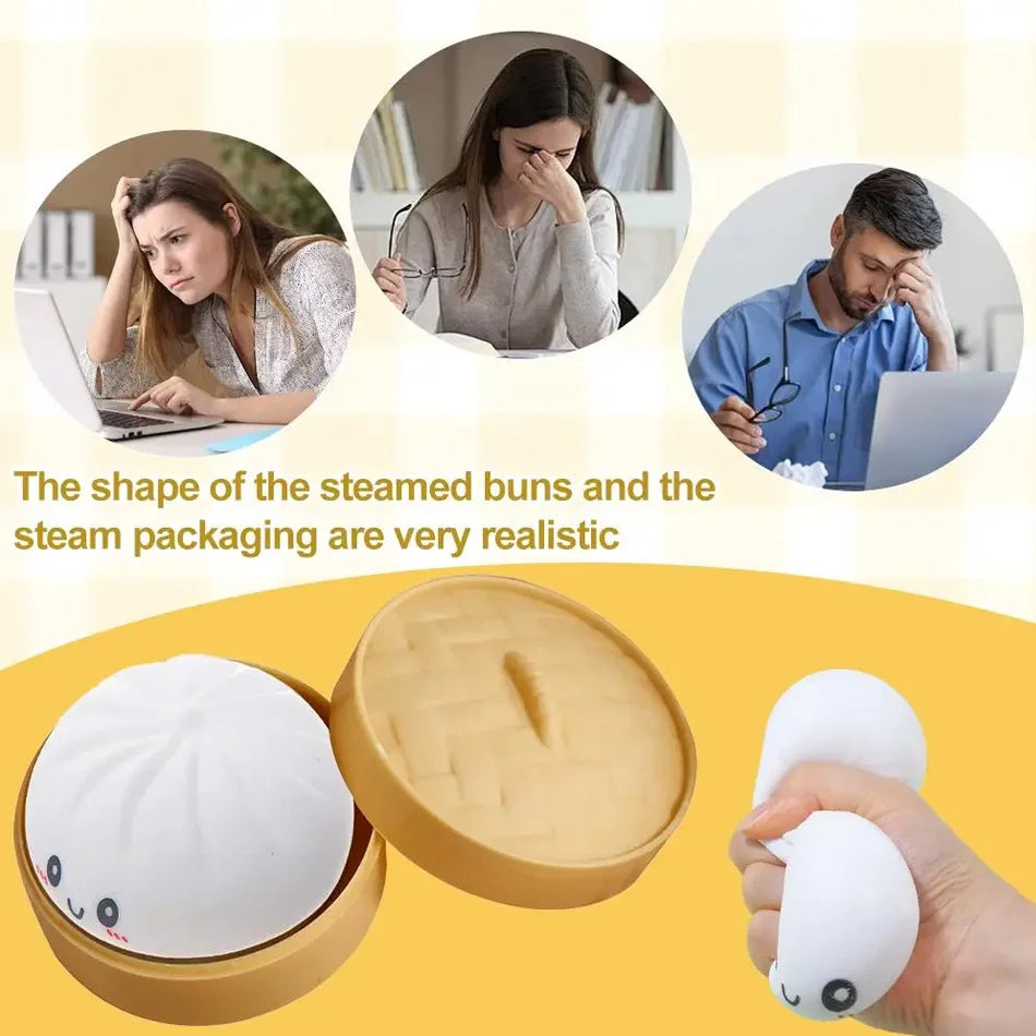Giant dumpling fidget toy 6pcs set steamer box display