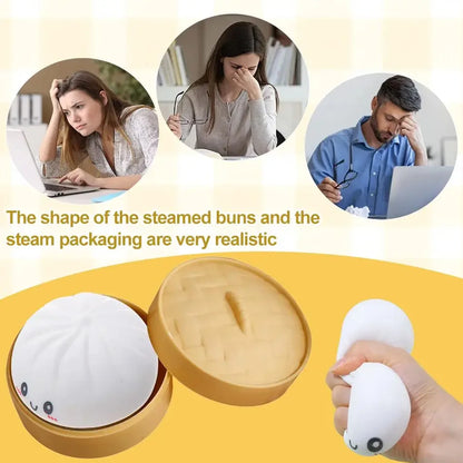 Giant dumpling fidget toy 6pcs set steamer box display