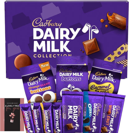 Gift box featuring assorted Cadbury chocolate treats