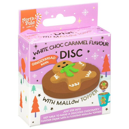 Christmas hot chocolate disc with gingerbread man marshmallow