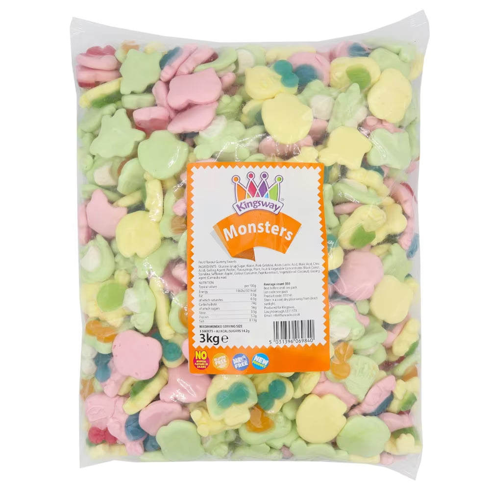 Colourful monster-themed jelly sweets perfect for Halloween or Christmas