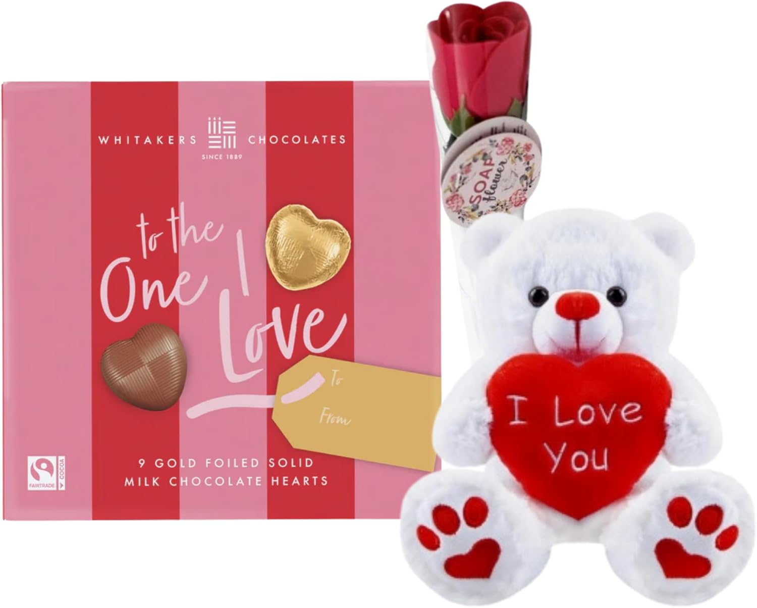 Gluten Free Milk Chocolate “To The One I Love” Gold Hearts Gift Box