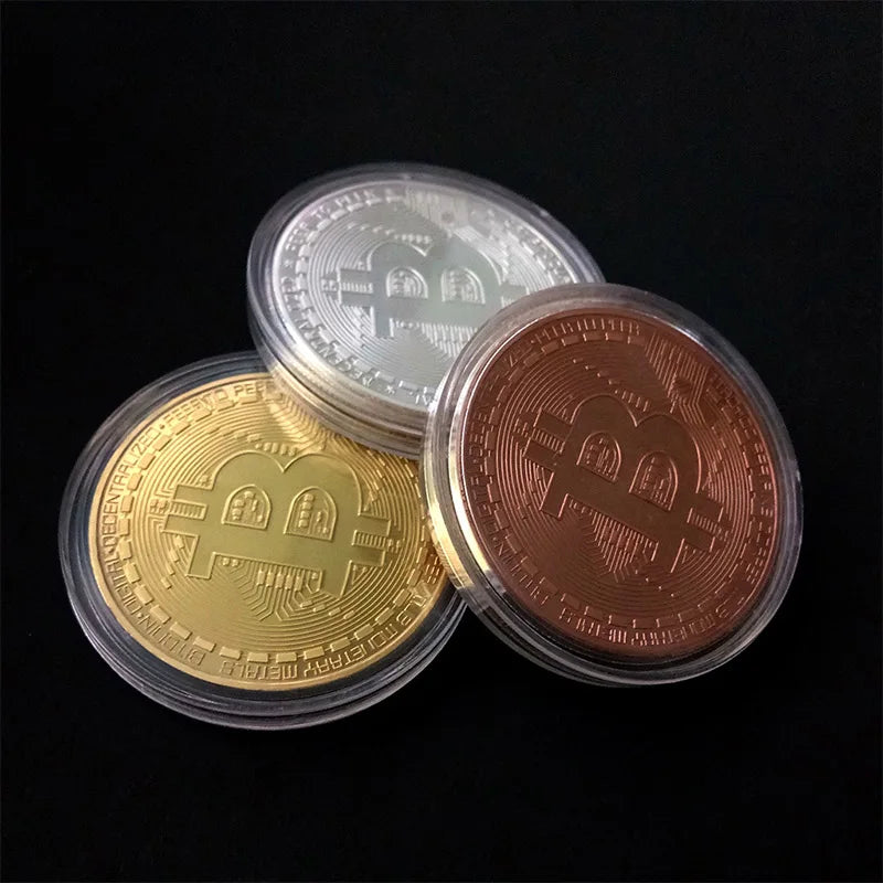 Bitcoin themed gold collector gift