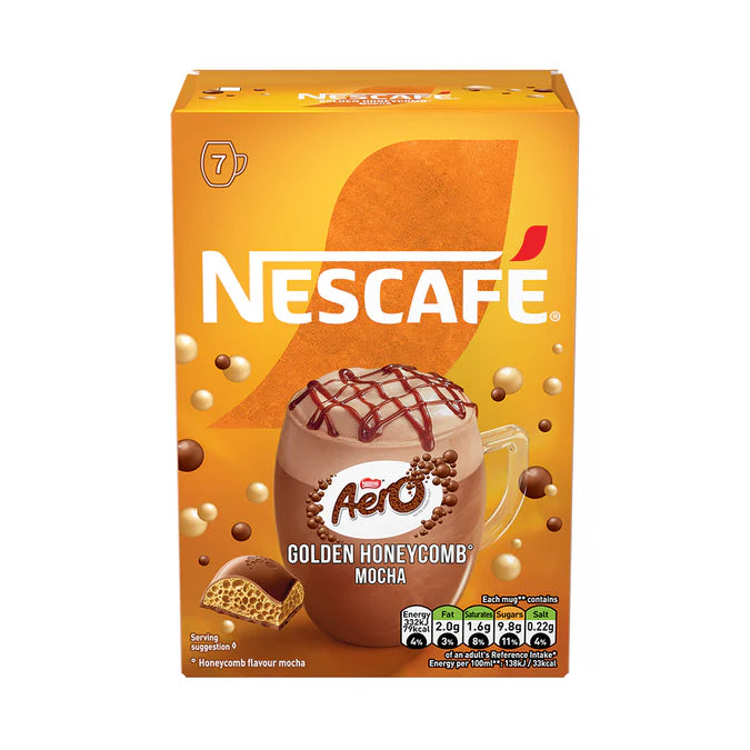 Nescafé Aero Mocha coffee with golden honeycomb flavour and frothy topping