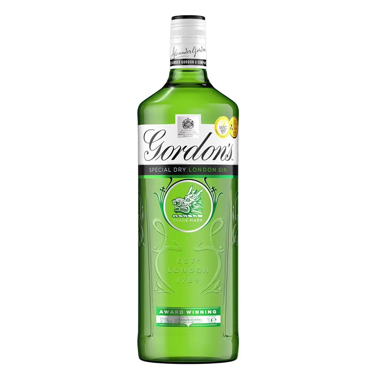 Gordon's Special Dry London Gin 1L bottle front view