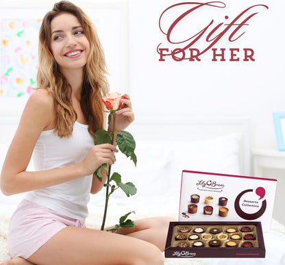 Gourmet chocolate box featuring Lily O’Brien dessert flavours