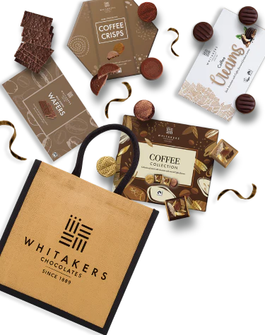 Elegant Whitakers coffee and chocolate hamper perfect for gifting