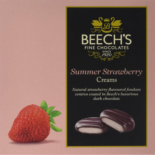 Dark chocolate-coated creams with natural summer strawberry flavor for indulgent snacking