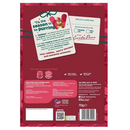 Festive grain-free cat treat calendar for kittens and adult cats
