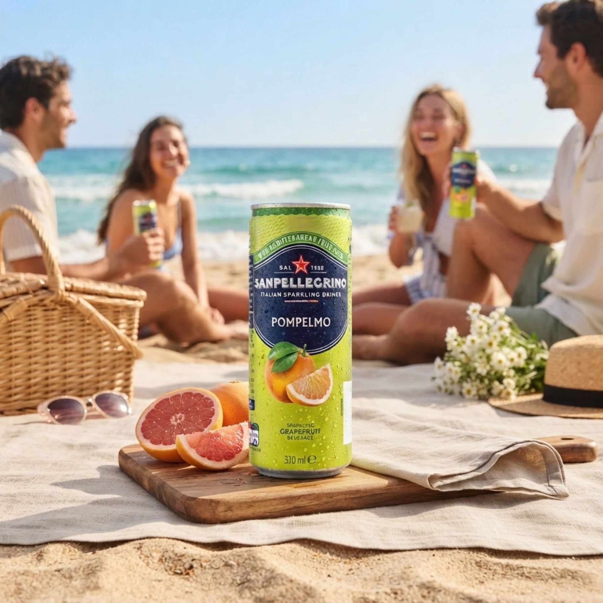 Refreshing grapefruit sparkling drink