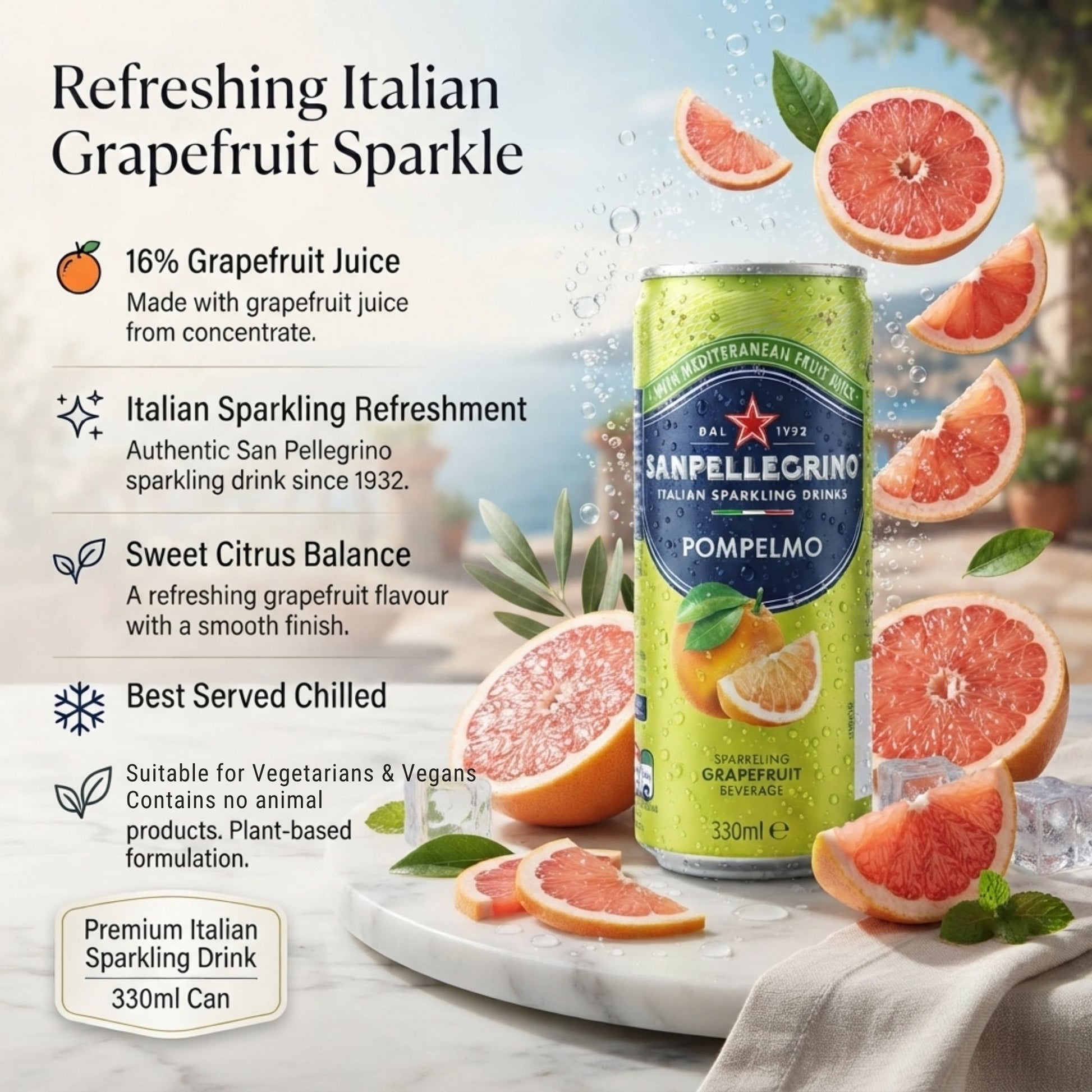 San Pellegrino Pompelmo grapefruit sparkling drink