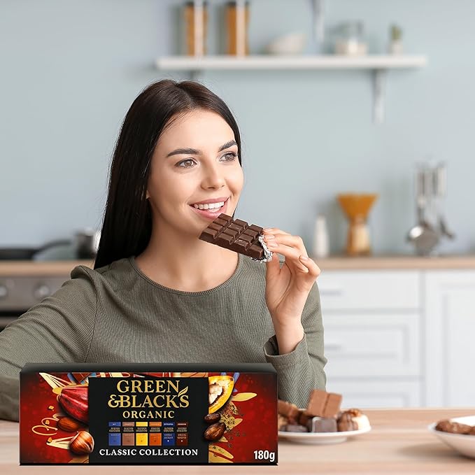 Individually wrapped Green & Black’s chocolates perfect for gifting