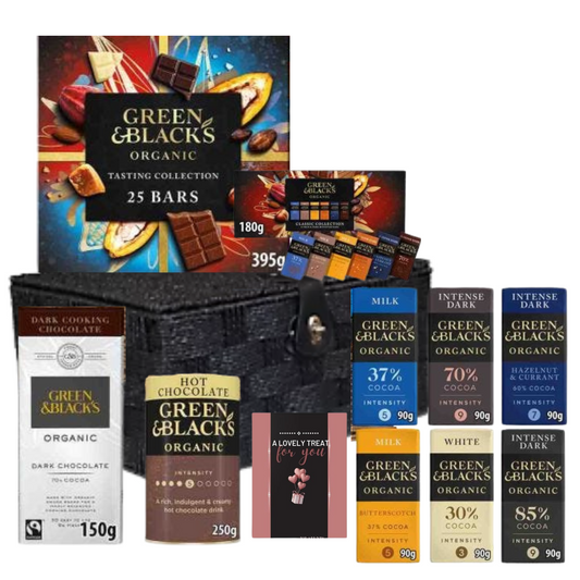 Green & Black’s organic chocolate hamper with variety bars