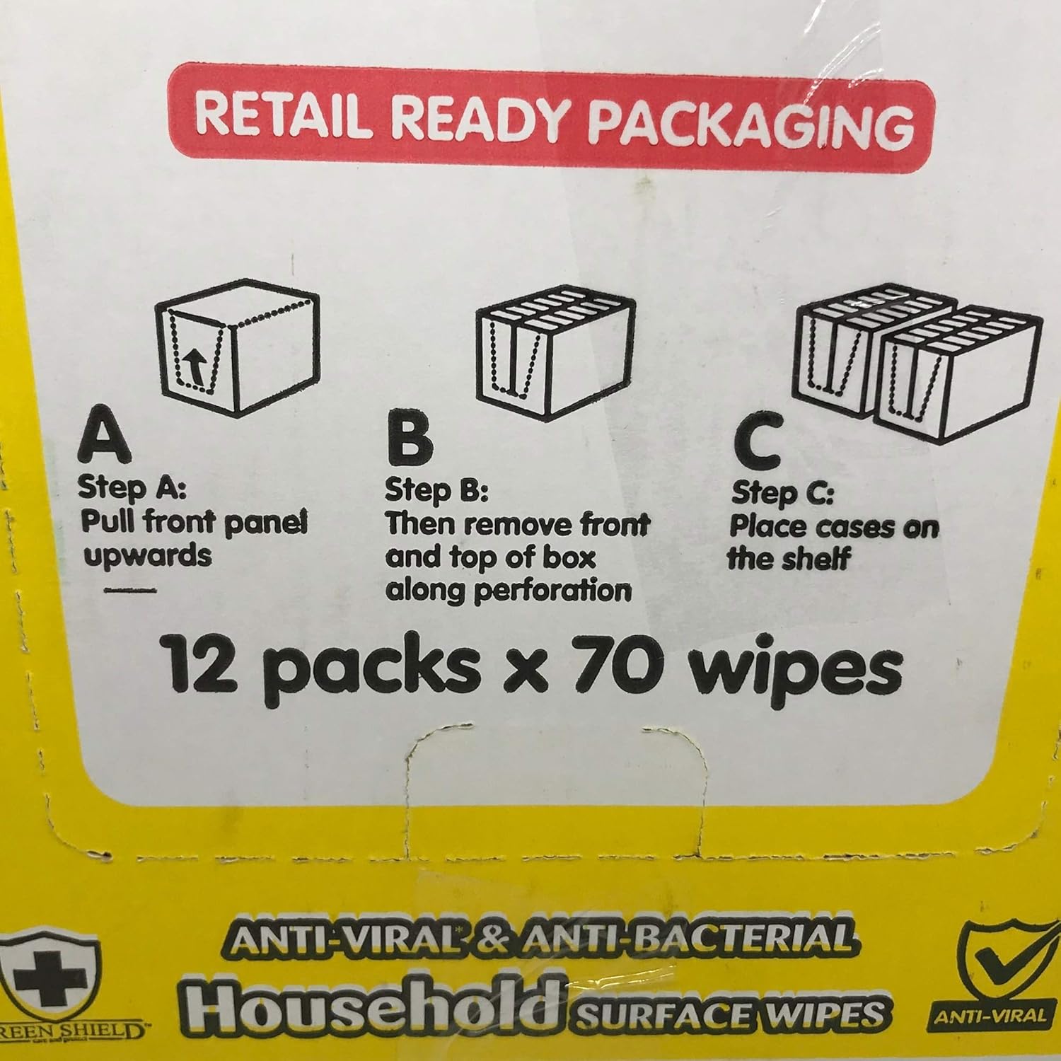  Greenshield Antibac Surface Wipes Multipack 70 Wipes x 12
