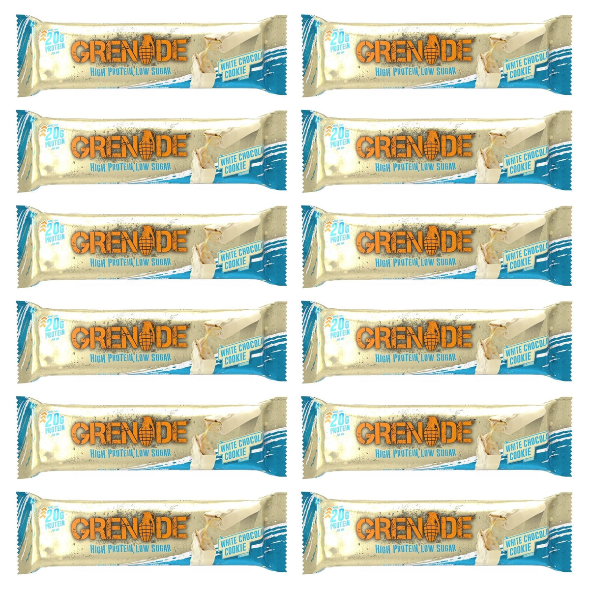Grenade White Chocolate Cookie Protein Bars 12 x 60g