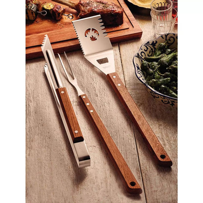 BBQ set with serrated edge spatula and fork