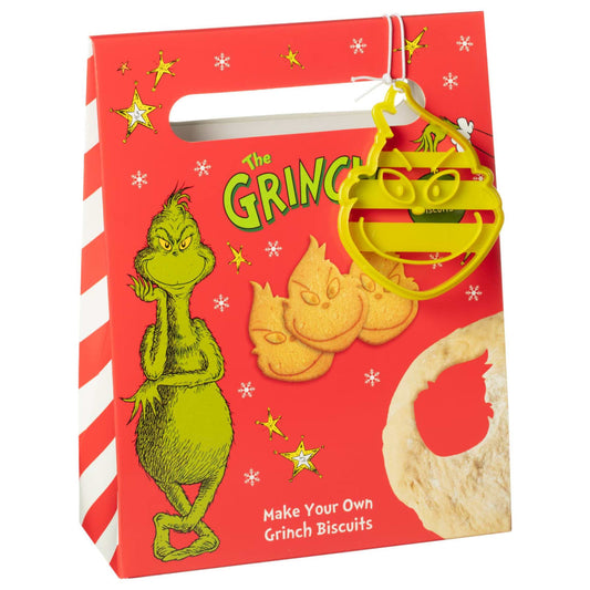 The Grinch Make Your Own Biscuit Kit with festive packaging