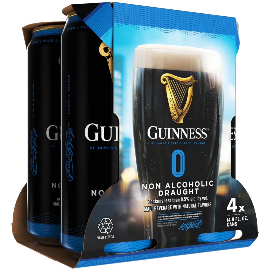 Guinness 0.0 alcohol free stout 4 x 440ml cans